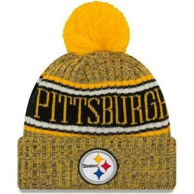 Pittsburgh Steelers Men's New Era Cuffed Pom Knit Hat