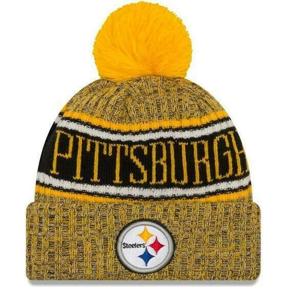 Pittsburgh Steelers Men's New Era Cuffed Pom Knit Hat