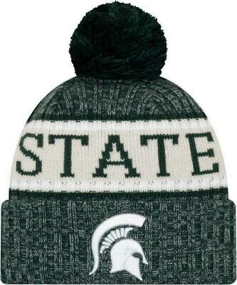 Michigan State Spartans Men's New Era Cuffed Pom Knit Hat