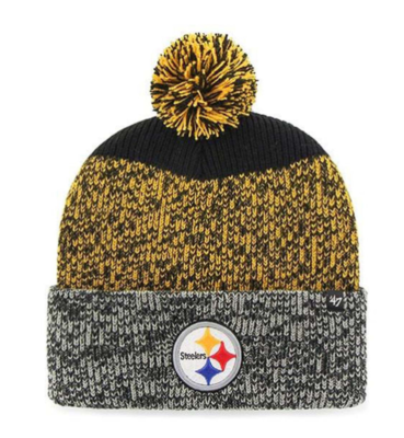 Pittsburgh Steelers Men’s 47 Brand Static Cuffed Pom Knit Hat