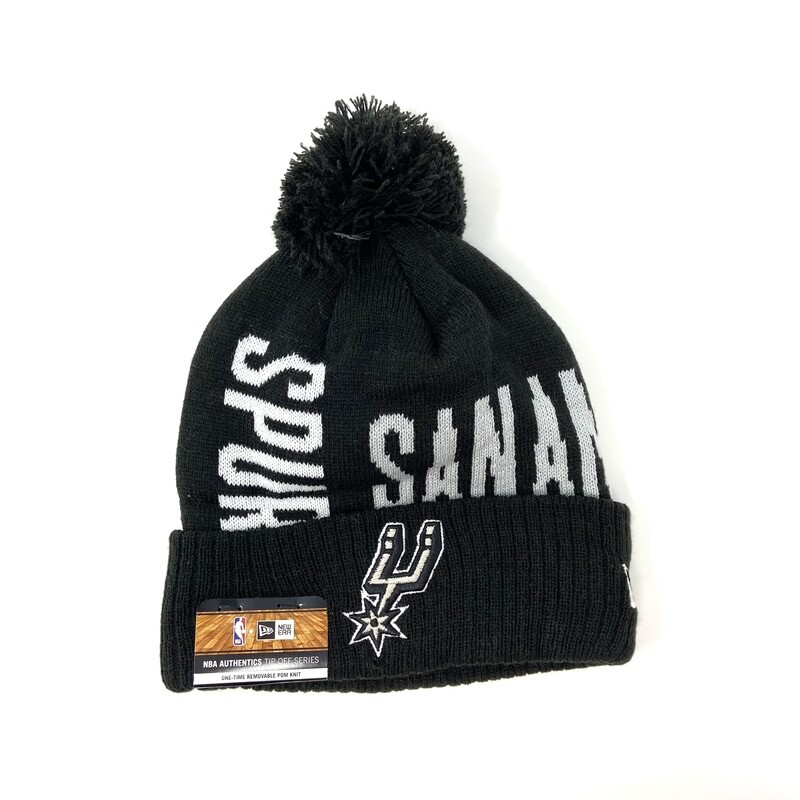 San Antonio Spurs Men's New Era Cuffed Pom Knit Hat