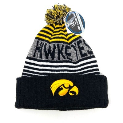 Iowa Hawkeyes Men's Top of the World Cuffed Pom Knit Hat