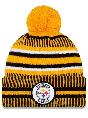 Pittsburgh Steelers Men's New Era Cuffed Pom Knit Hat