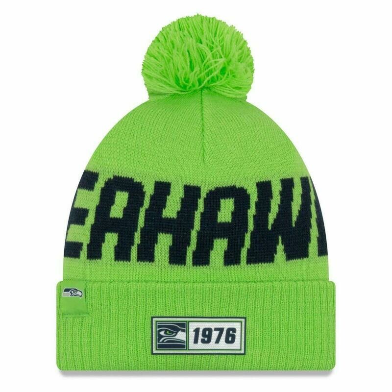 Seattle Seahawks Men’s New Era Cuffed Pom Knit Hat Seattle Seahawks Men’s New Era Cuffed Pom Knit Hat