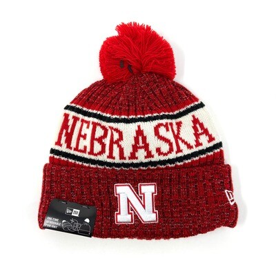 Nebraska Cornhuskers Men's New Era Cuffed Pom Knit Hat