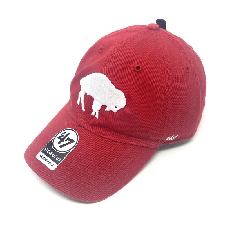 Buffalo Bills Retro Logo Men’s 47 Brand Clean Up Adjustable Red Hat