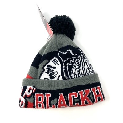 Chicago Blackhawks Youth Reebok Cuffed Pom Knit Hat
