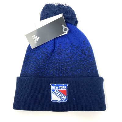 New York Rangers Men’s Adidas Cuffed Pom Knit Hat