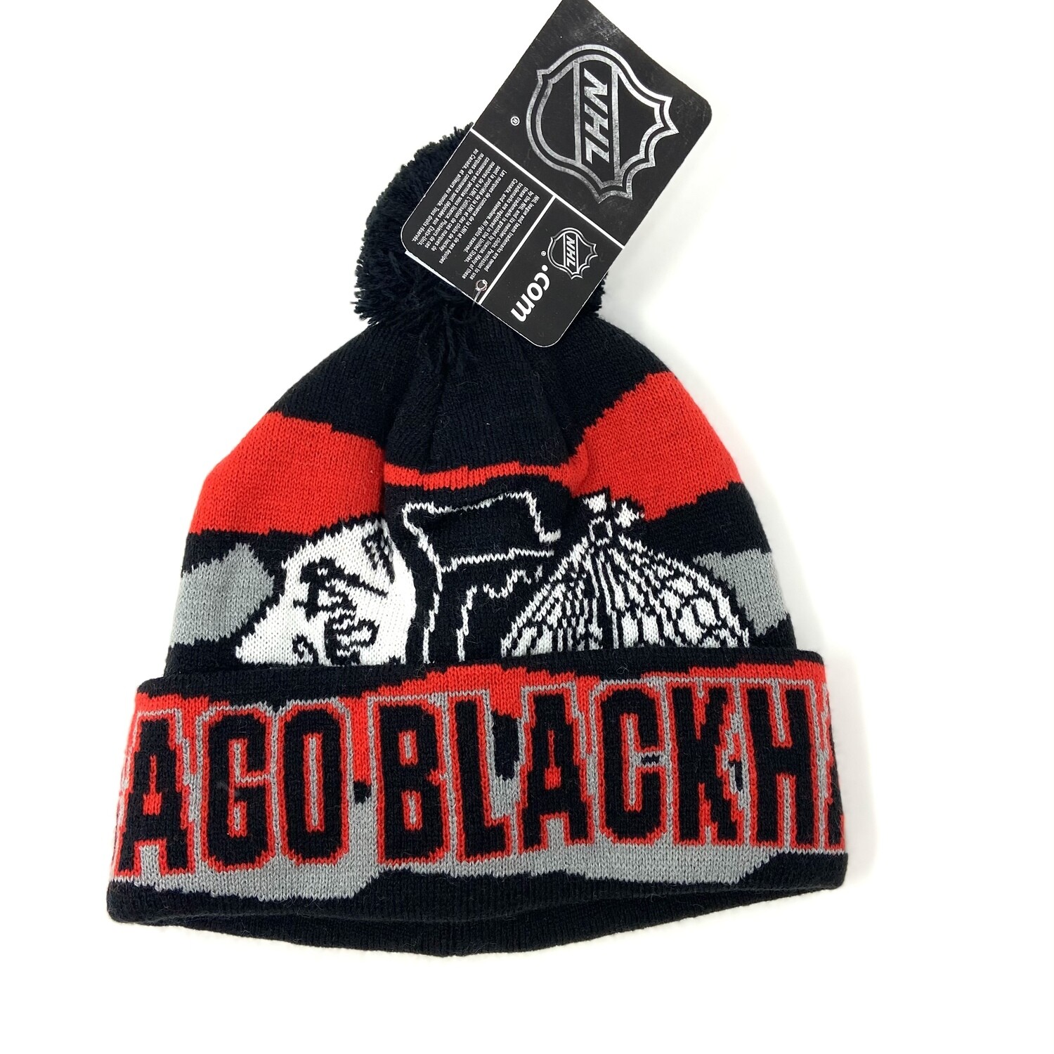 Chicago Blackhawks Youth Reebok Cuffed Pom Knit Hat