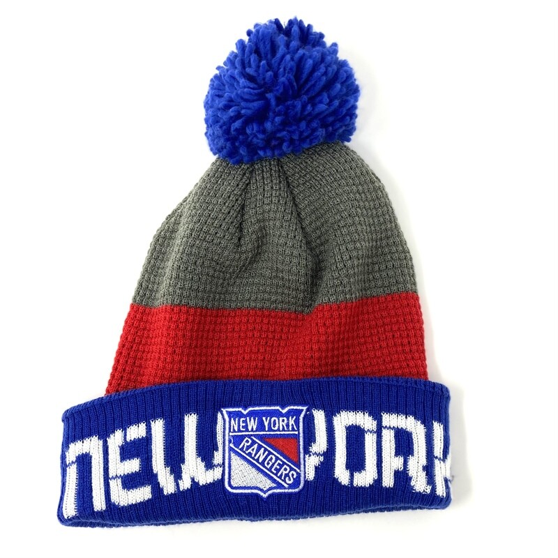 New York Rangers Men's Reebok Cuffed Pom Knit Hat New York Rangers Men's Reebok Cuffed Pom Knit Hat