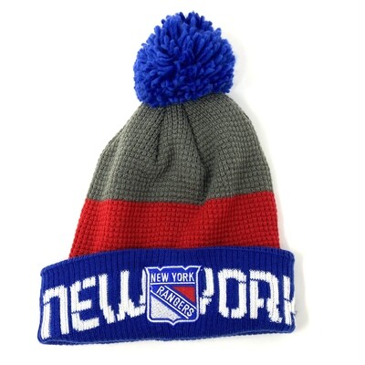 New York Rangers Men's Reebok Cuffed Pom Knit Hat
