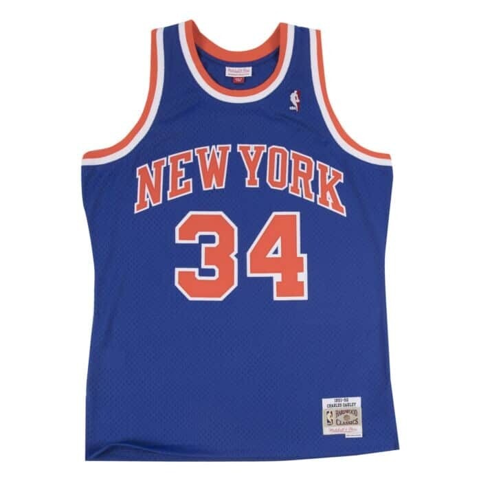 New York Knicks Charles Oakley 1991-92 Men's Blue Mitchell & Ness Swingman Jersey