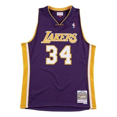 Los Angeles Lakers Shaquille O'Neal 1999-00 Men's Purple Mitchell & Ness Swingman Jersey