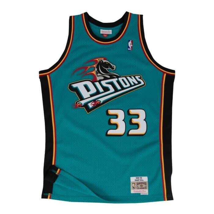 Detroit Pistons Grant Hill 1998-99 Men's Teal Mitchell & Ness Swingman Jersey