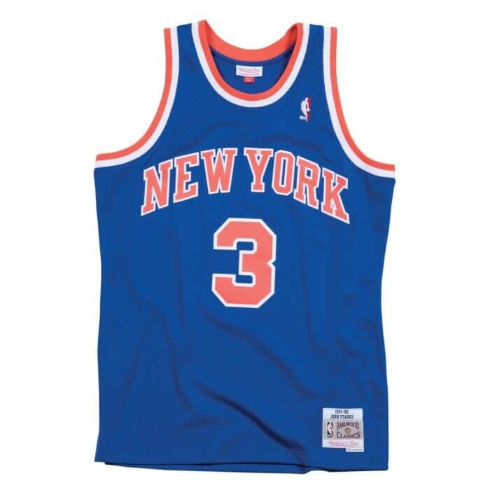 New York Knicks John Starks 1991-92 Men's Blue Mitchell & Ness Swingman Jersey