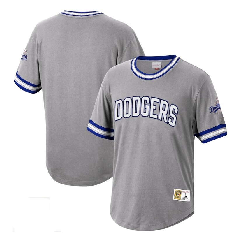 Men's Mitchell & Ness Gray Los Angeles Dodgers Cooperstown