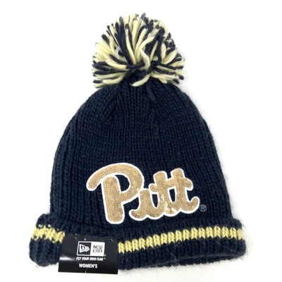 Pitt Panthers Women's New Era Cuffed Pom Knit Hat