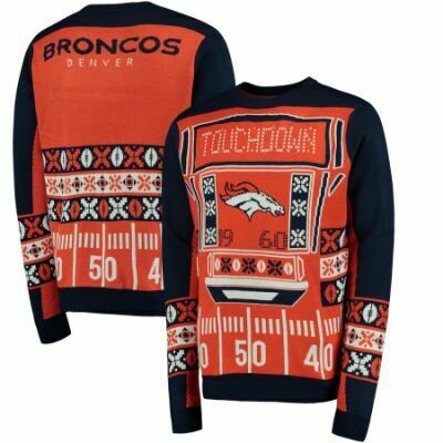 Denver Broncos Men’s Touchdown Light ‘Em Up Ugly Christmas Sweater, Size: XL