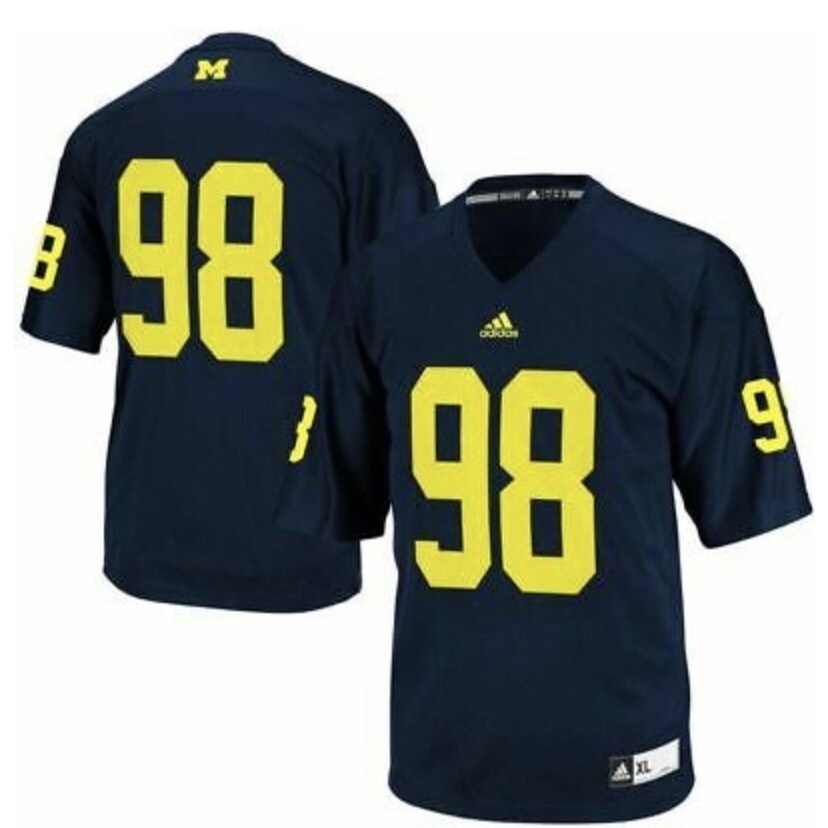 Michigan Wolverines Blue Men's Adidas Replica Football Jersey
