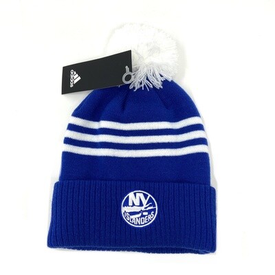 New York Islanders Men's Adidas Cuffed Pom Knit Hat