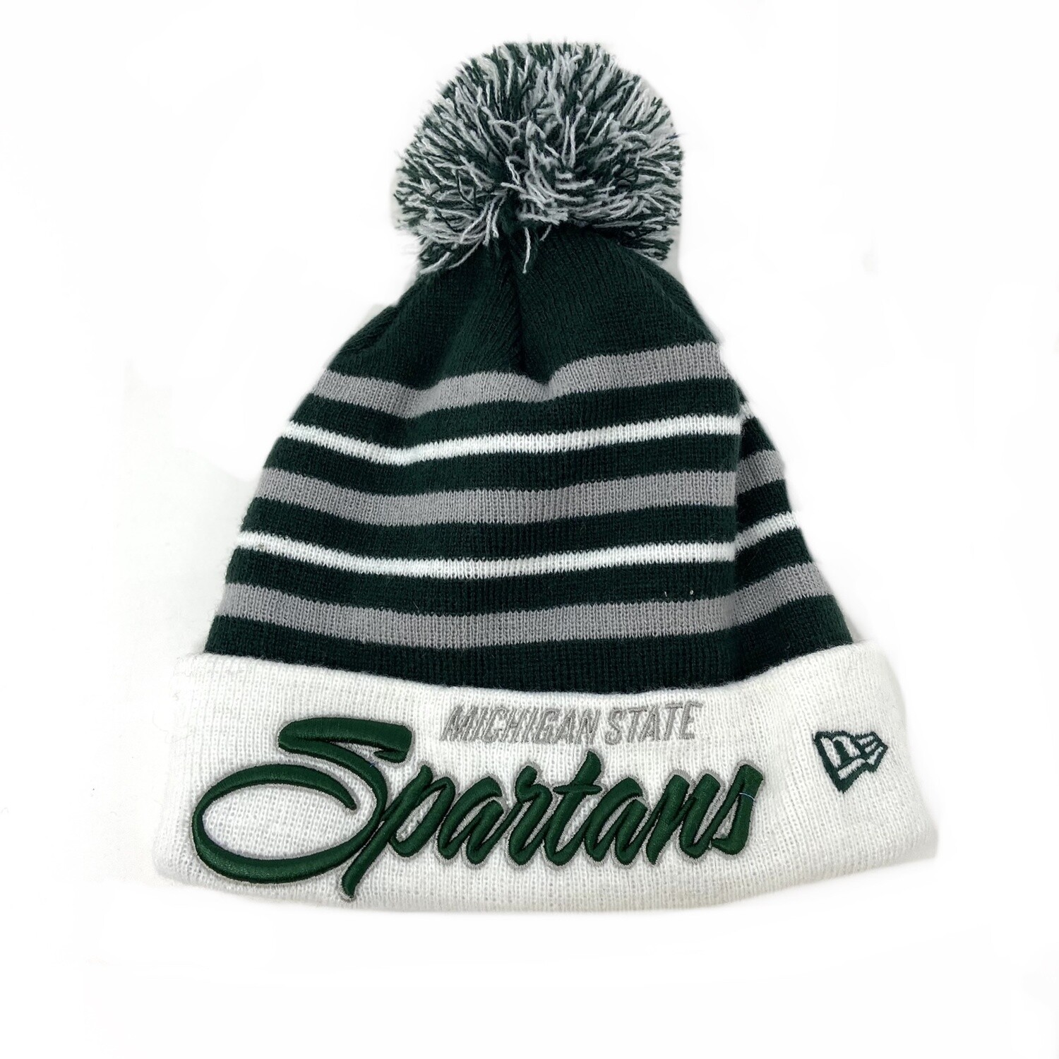 Michigan State Spartans Men's New Era Cuffed Pom Knit Hat