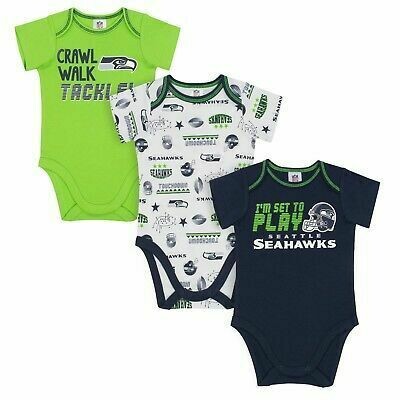 Seattle Seahawks Gerber Baby 3 pc. Short Sleeve Onesie Set