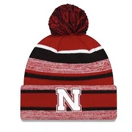 Nebraska Cornhuskers Men's New Era Cuffed Pom Knit Hat