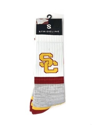USC Trojans Men’s White Strideline Socks