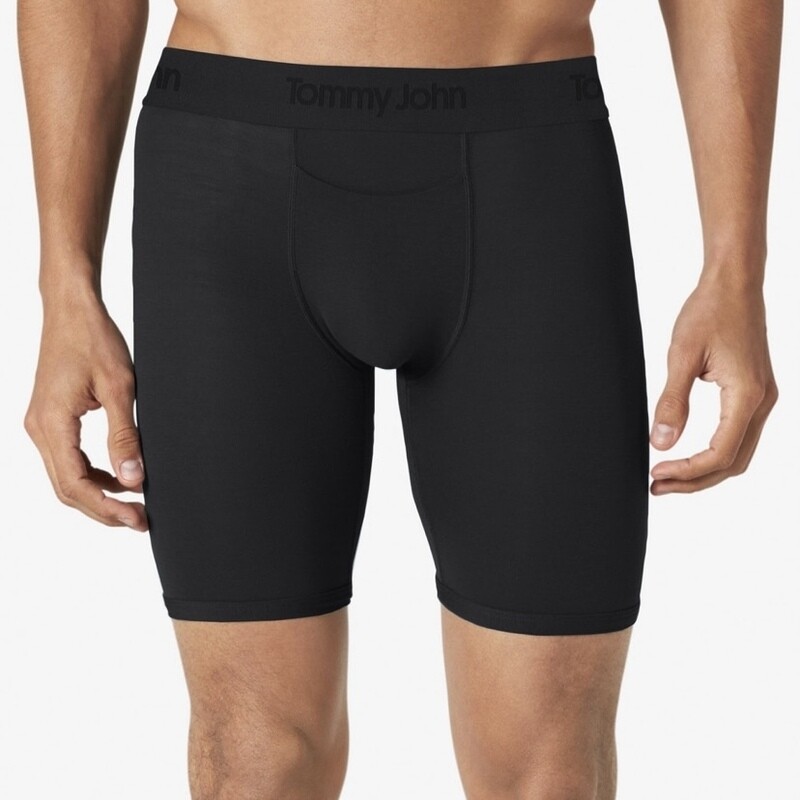 Tommy John Men's Second Skin Turbulence Black Boxer Brief Underwear