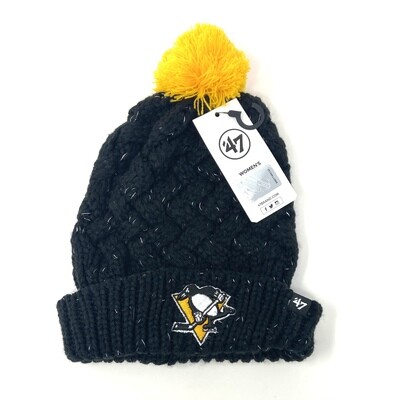 Pittsburgh Penguins Women's 47 Brand Cuffed Pom Knit Hat
