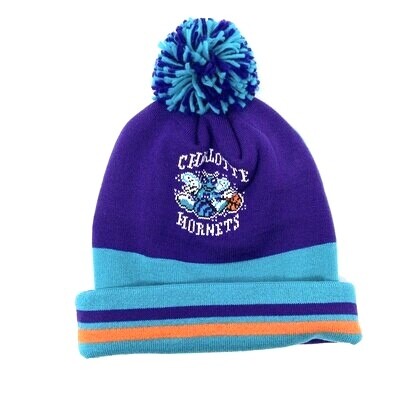 Charlotte Hornets Men’s Mitchell & Ness Cuffed Pom Knit Hat