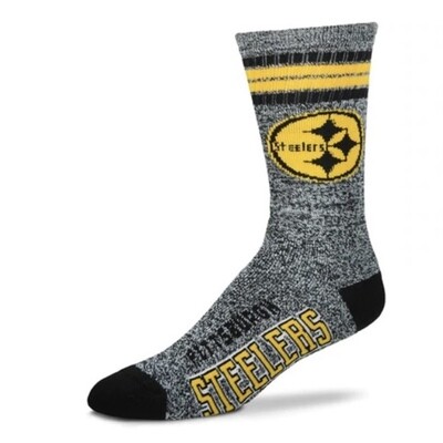 Pittsburgh Steelers Adult 4-Stripe Deuce Socks