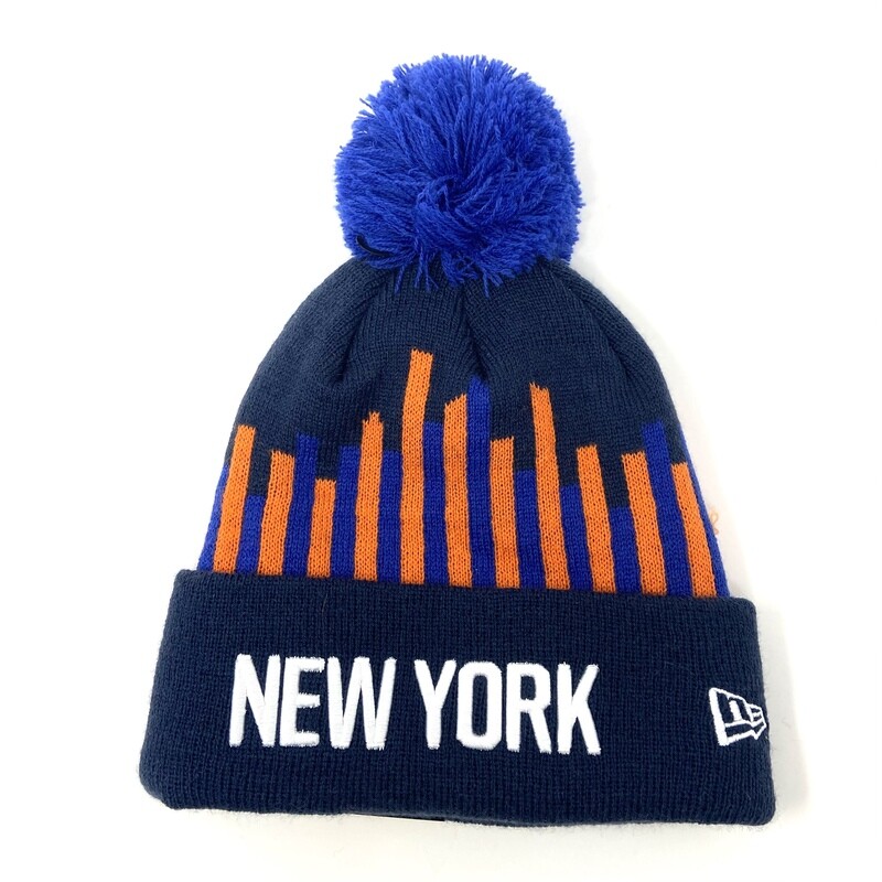 New York Knicks Men's New Era Cuffed Pom Knit Hat New York Knicks Men's New Era Cuffed Pom Knit Hat
