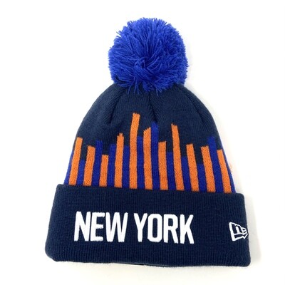 New York Knicks Men's New Era Cuffed Pom Knit Hat