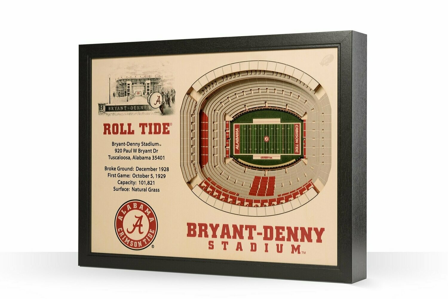 Alabama Crimson Tide 25 Layer StadiumViews 3D Wall Art