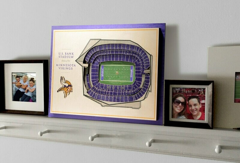 Minnesota Vikings 5 Layer StadiumViews 3D Wall Art