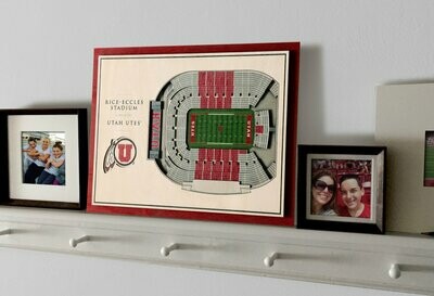 Utah Utes 5 Layer StadiumViews 3D Wall Art