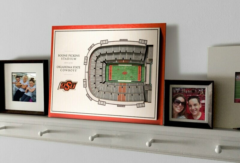 Oklahoma State Cowboys 5 Layer StadiumViews 3D Wall Art