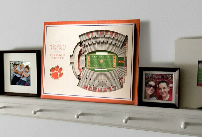 Clemson Tigers 5 Layer StadiumViews 3D Wall Art
