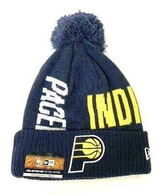 Indiana Pacers Men's New Era Cuffed Pom Knit Hat Indiana Pacers Men's New Era Cuffed Pom Knit Hat