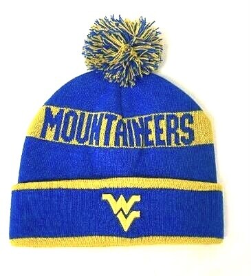 West Virginia Mountaineers Men's Top of the World Cuffed Pom Knit Hat