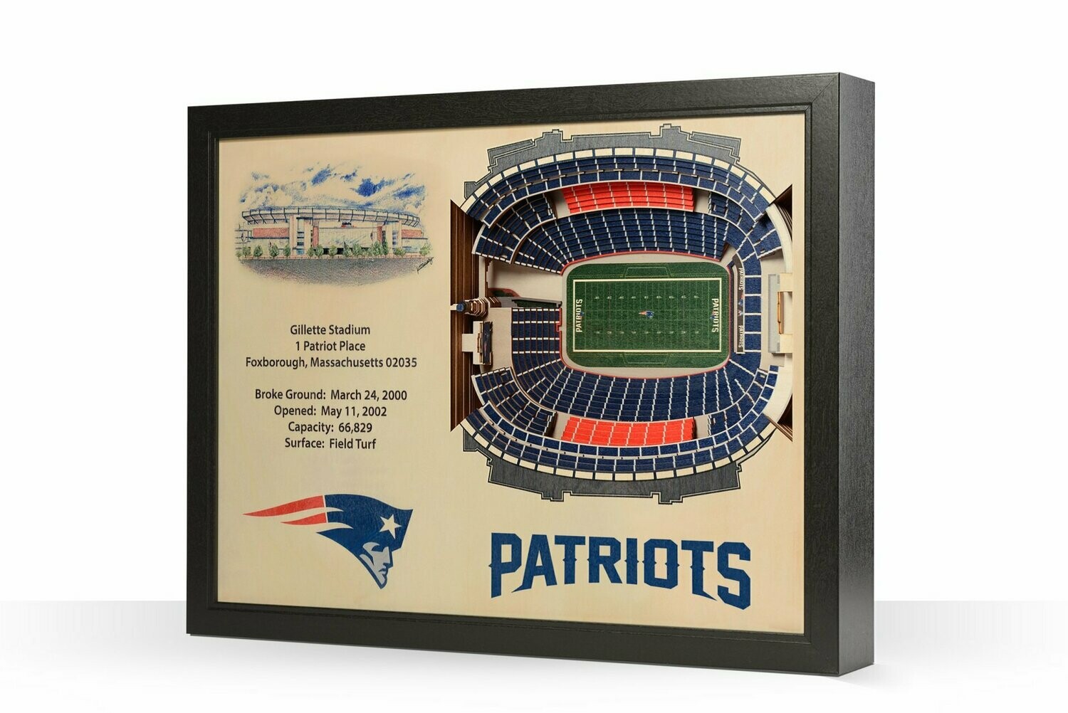 New England Patriots 25 Layer StadiumViews 3D Wall Art