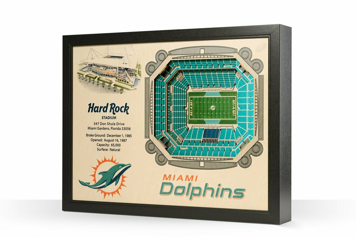 Miami Dolphins 25 Layer StadiumViews 3D Wall Art