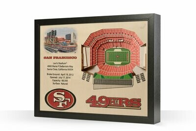 San Francisco 49ers 25 Layer StadiumViews 3D Wall Art