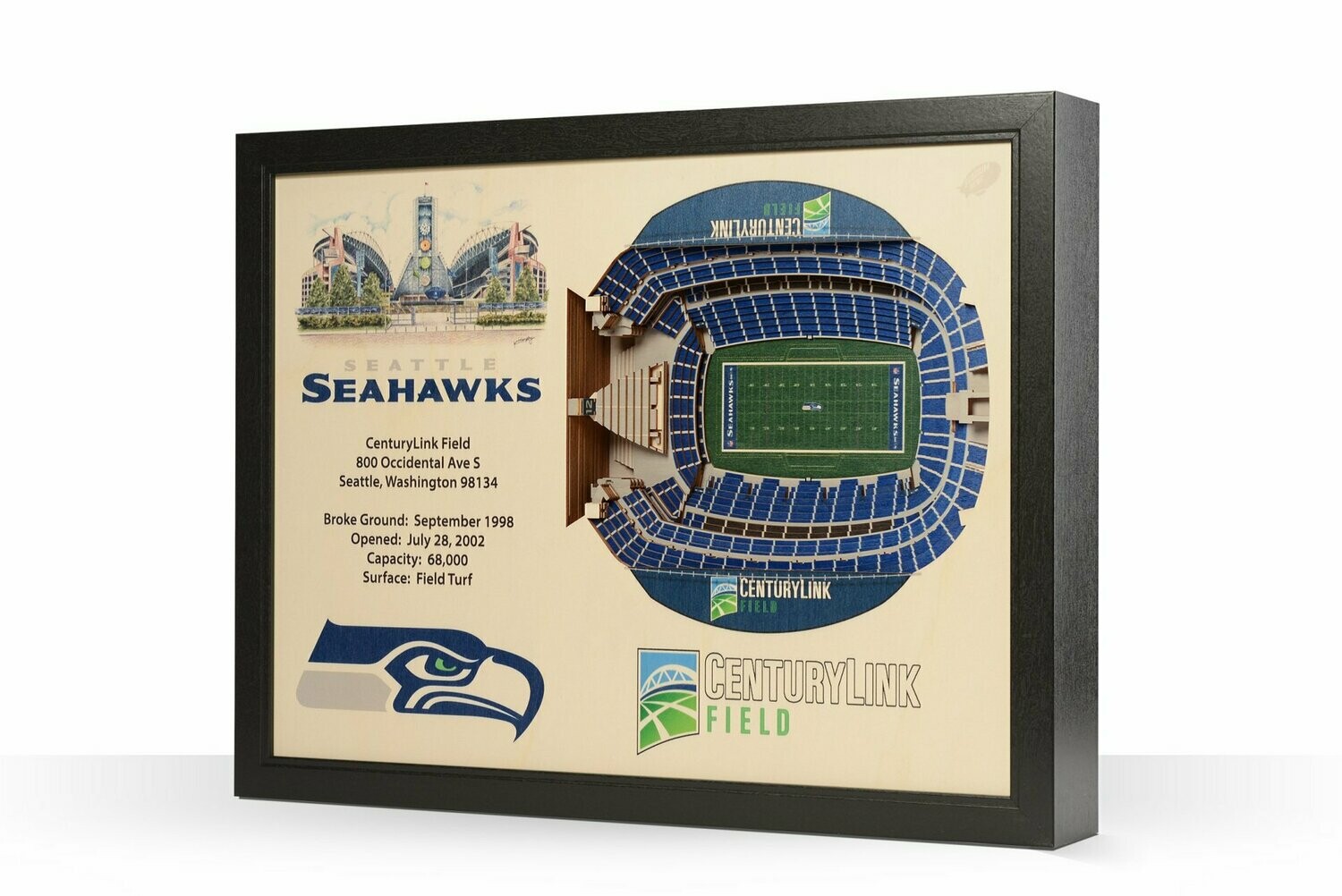 Seattle Seahawks 25 Layer StadiumViews 3D Wall Art