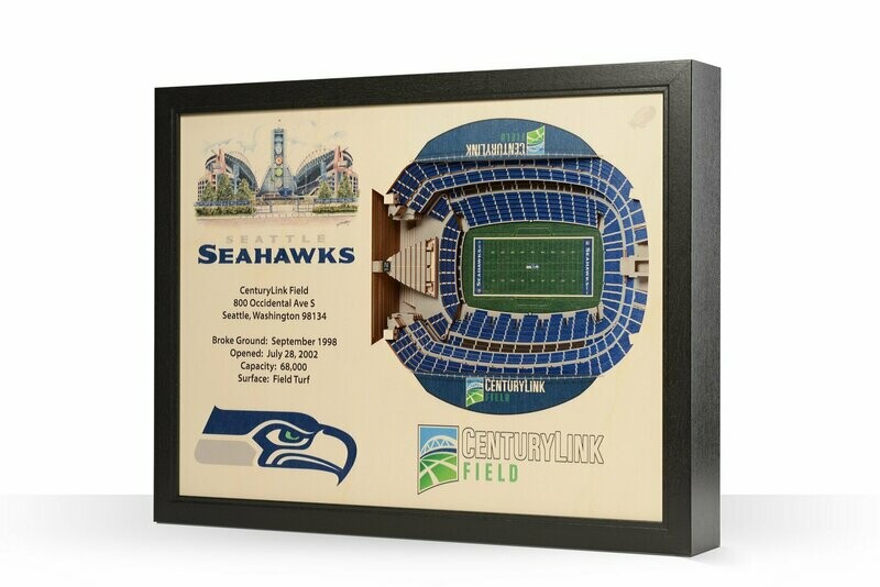 Seattle Seahawks 25 Layer StadiumViews 3D Wall Art