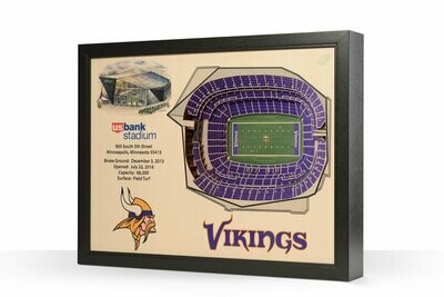 Minnesota Vikings 25 Layer StadiumViews 3D Wall Art