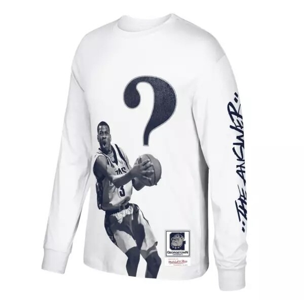 Men's Mitchell & Ness Allen Iverson White Georgetown Hoyas The