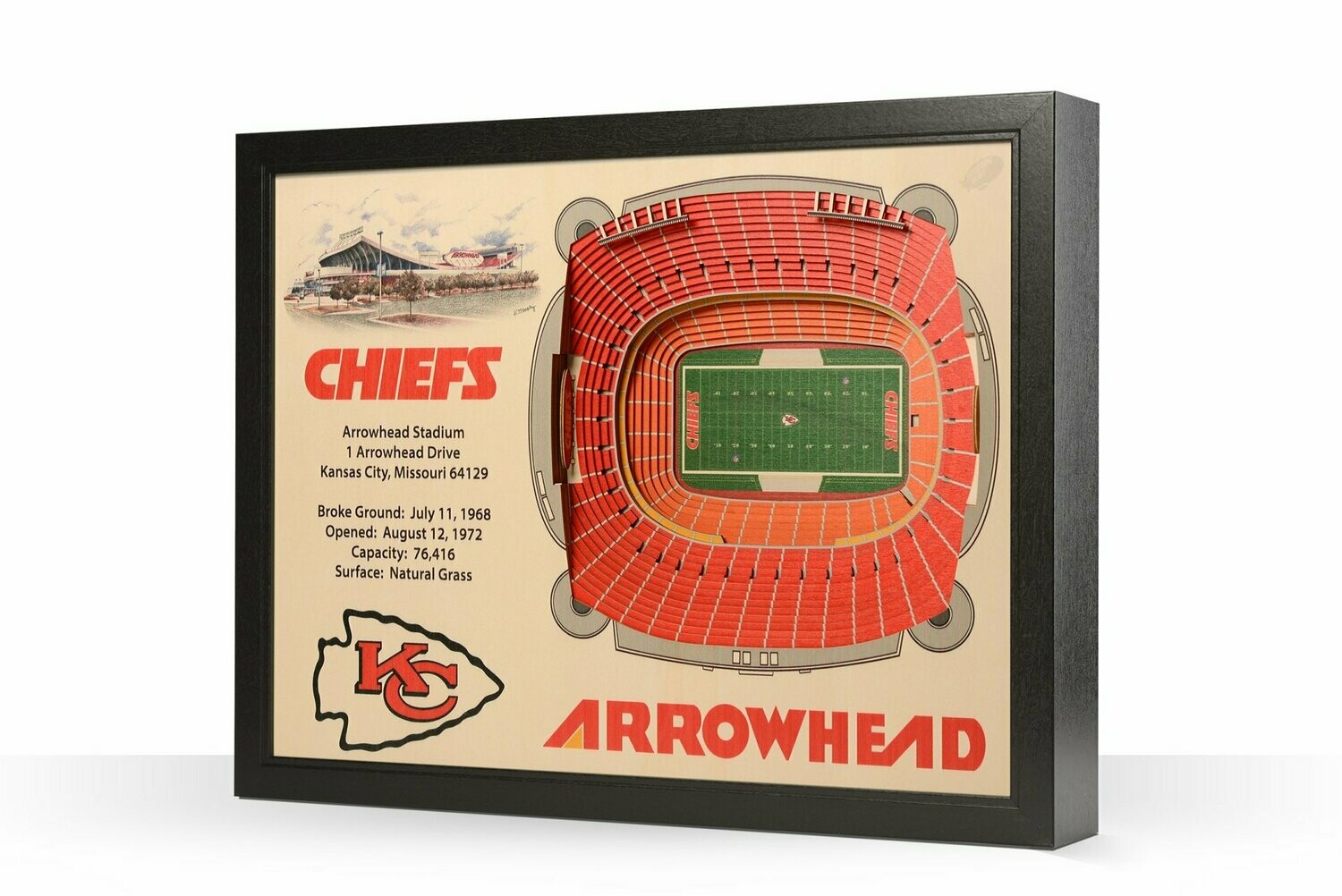 Kansas City Chiefs 25 Layer StadiumViews 3D Wall Art