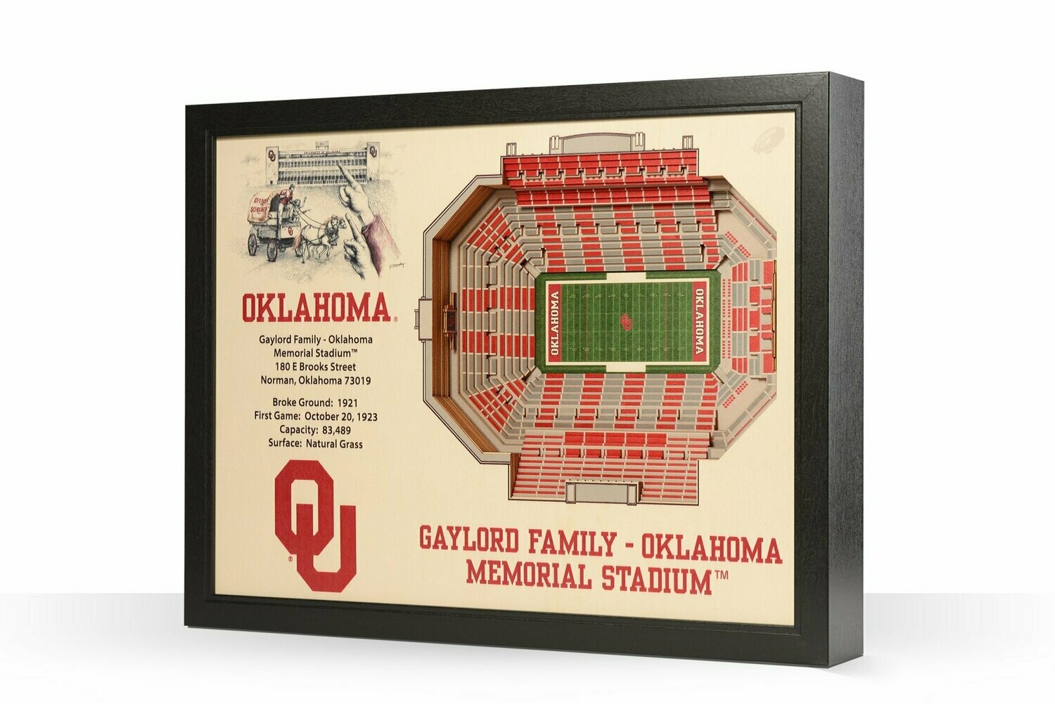 Oklahoma Sooners 25 Layer StadiumViews 3D Wall Art